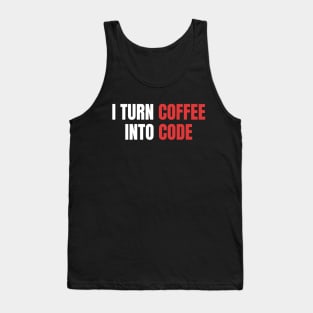 I Turn Coffee Into Code, Female Coder, Programmer Tank Top